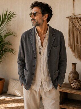 Gypsy 05 Vintage Wash Gray Blazer Jacket  XL Hollywood CA Casual Button Front